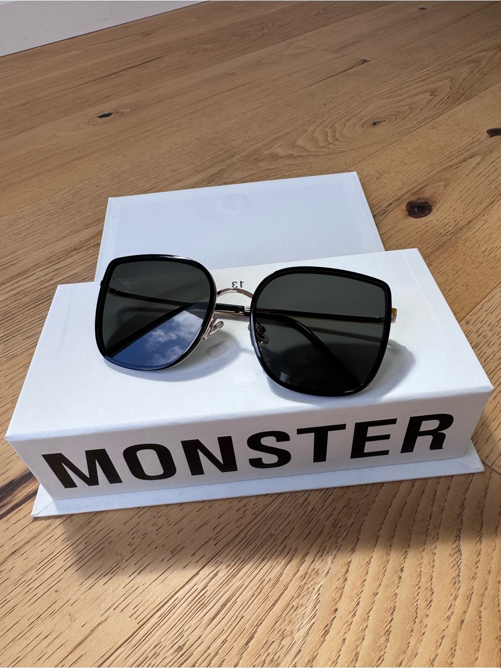 GENTLE MONSTER BI BI Flatba Black Gold Oversized Sunglasses - Discontinued - NWT